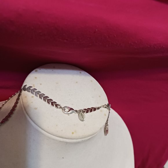 Express Silver Art Nouveau Statement Necklace with Crystal and Rhinestone Fringe - Picture 7 of 10